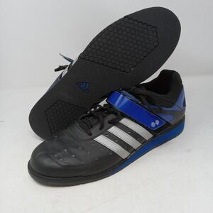Adidas Weightlifting Shoes Mens Size 13 Black Blue Power Perfect Trainers G45630
